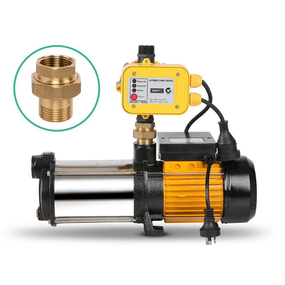 Garden Water Pump High Pressure 2500W 5-Stage Tank Irrigation - Yellow - Nurns