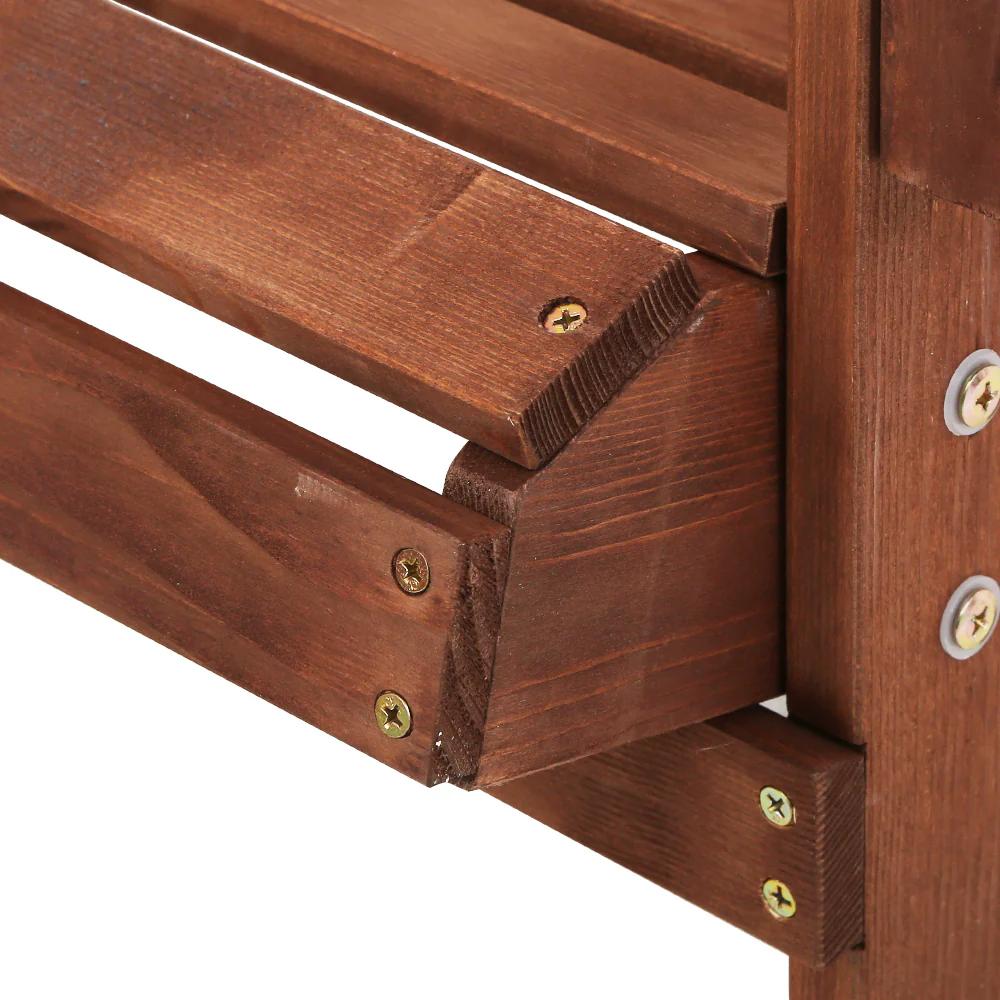 Adirondack Gardeon 3PC Outdoor Table and Chairs Wooden Beach Chair Brown - Nurns