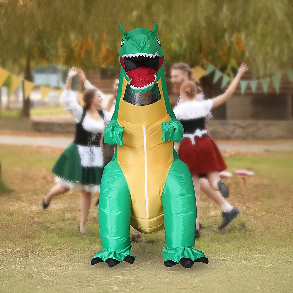 Dinosaur T-Rex Fancy Dress Fan Inflatable Costume Tyrannosaurus Suit - Nurns