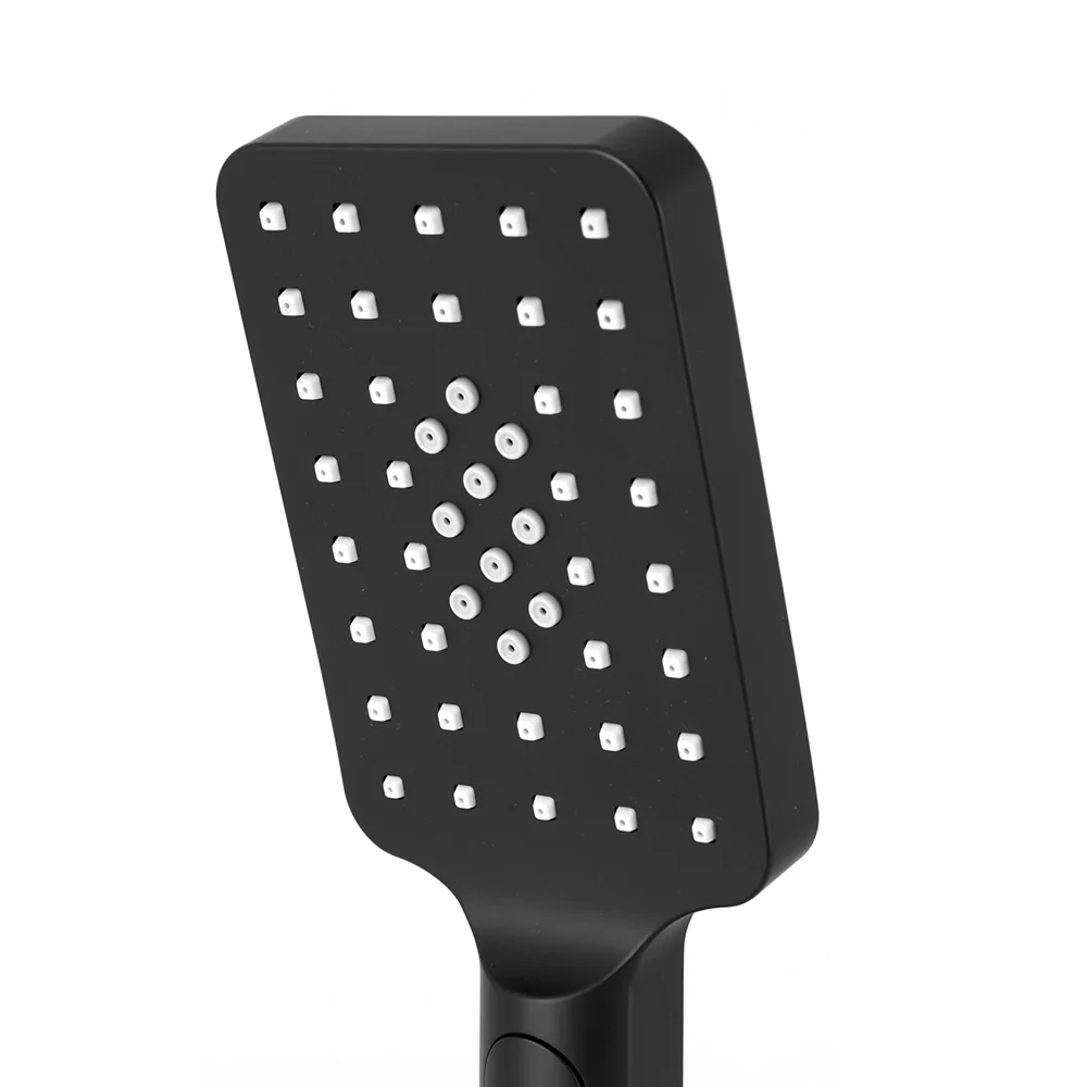 Handheld Shower Head 3.1'' High Pressure 3 Spray Modes Square - Black - Nurns