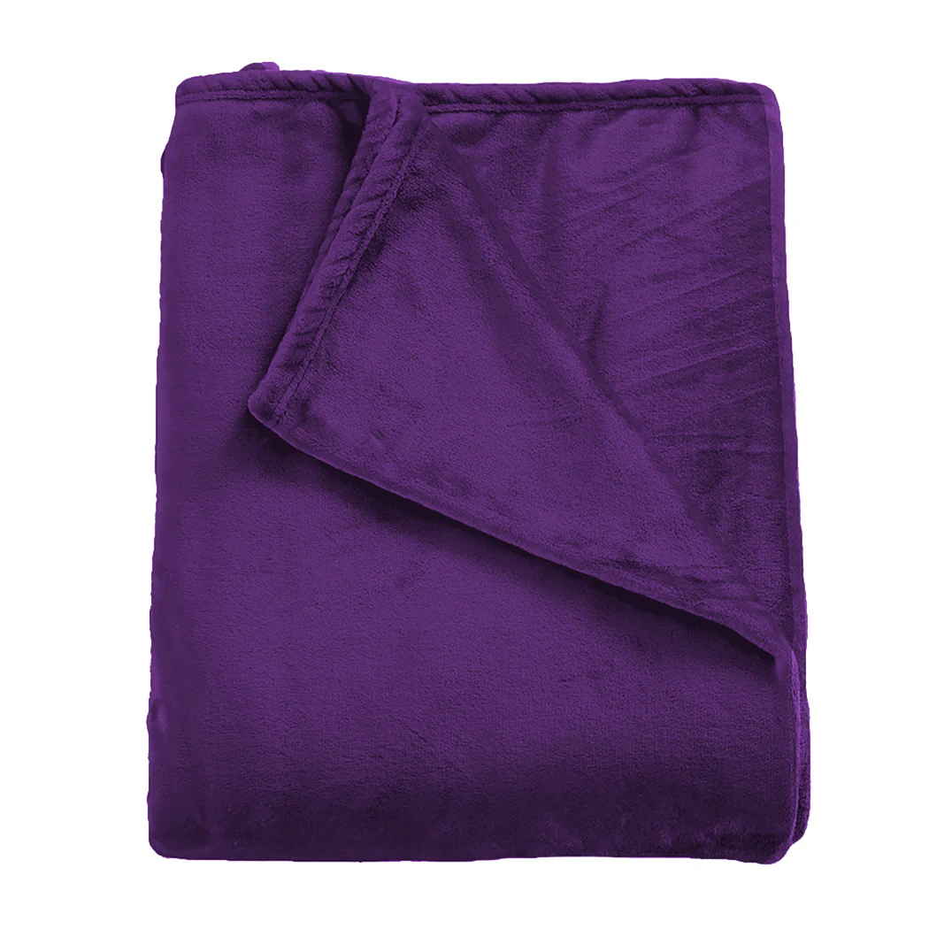 Waylon Throw Ultra-Soft Blanket 320gsm 220x240cm Warm - Aubergine - Nurns