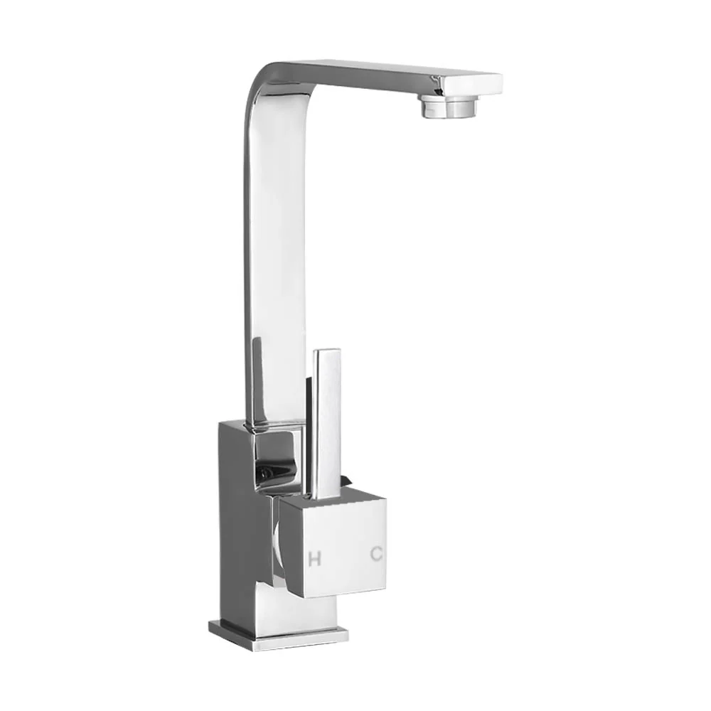 Kitchen Mixer Tap Mixer Square Sink Faucet Basin Laundry Chrome - Nurns