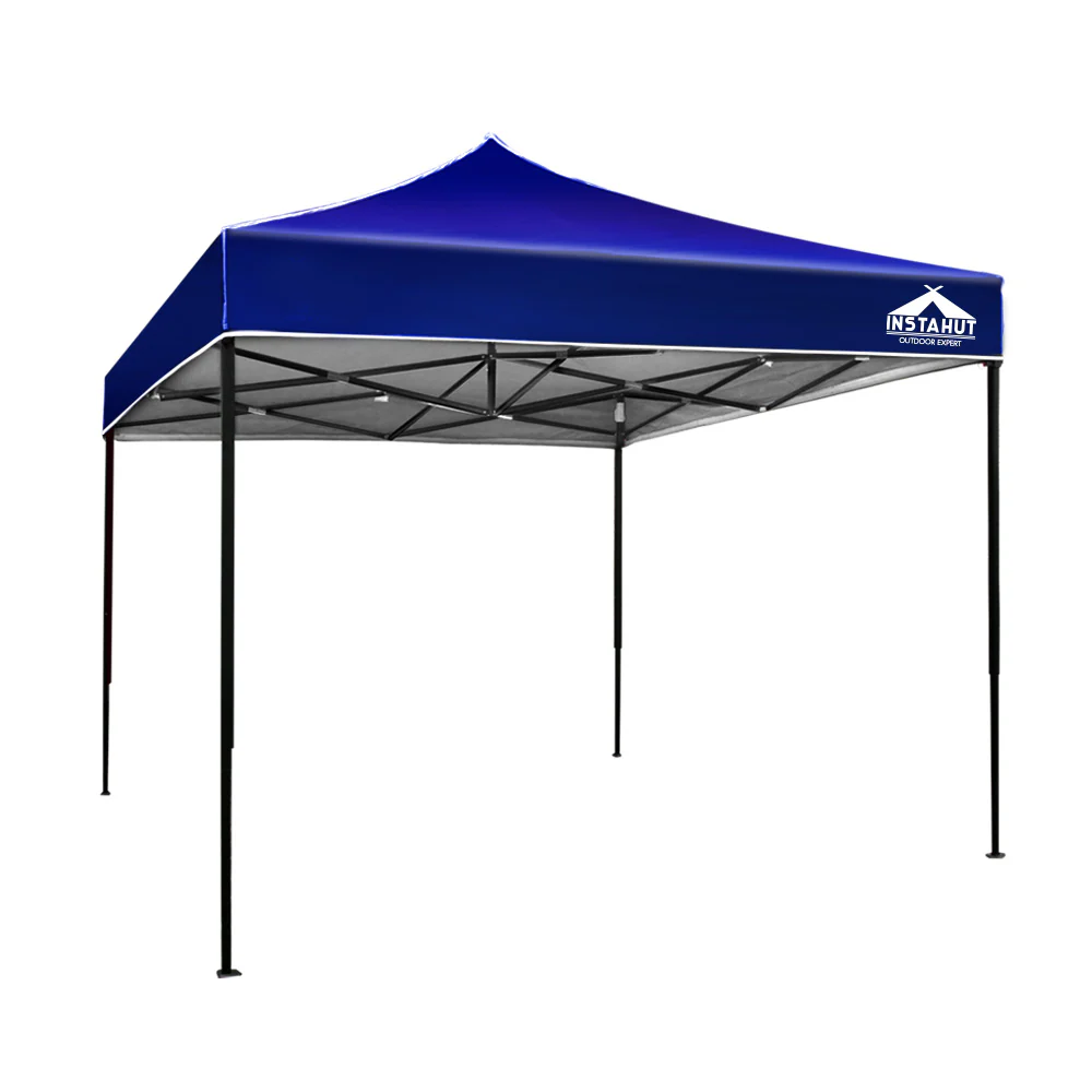 Instahut Gazebo Pop Up Marquee 3x3 Folding Tent Outdoor Camping 500D Oxford Blue - Nurns