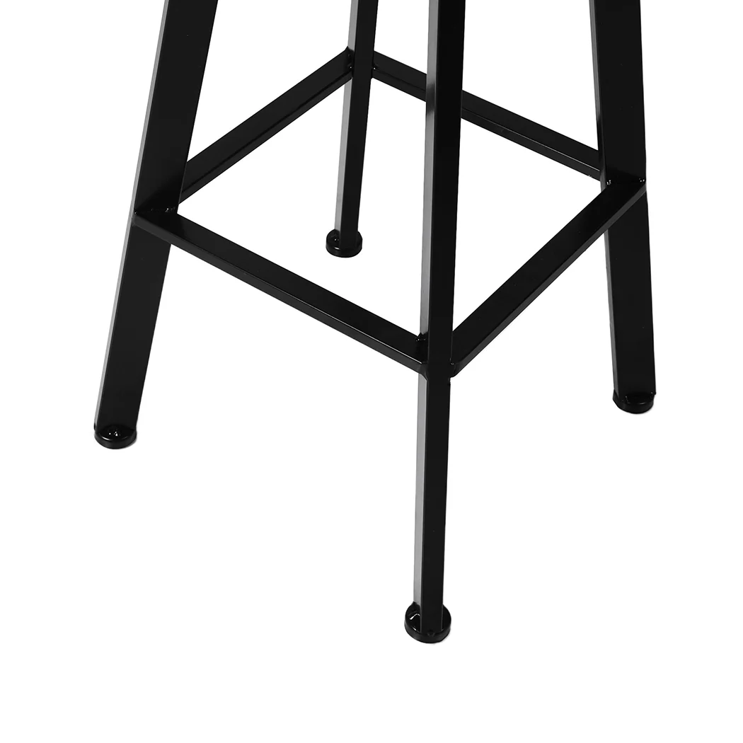 Set of 2 Marseille Industrial Bar Stools Chairs Kitchen Stool Wooden Barstools Swivel - Black & Wood - Nurns