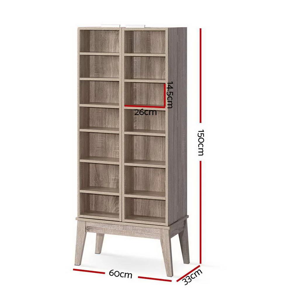Artiss Bookshelf Cd Storage Rack - Berg Oak - Nurns