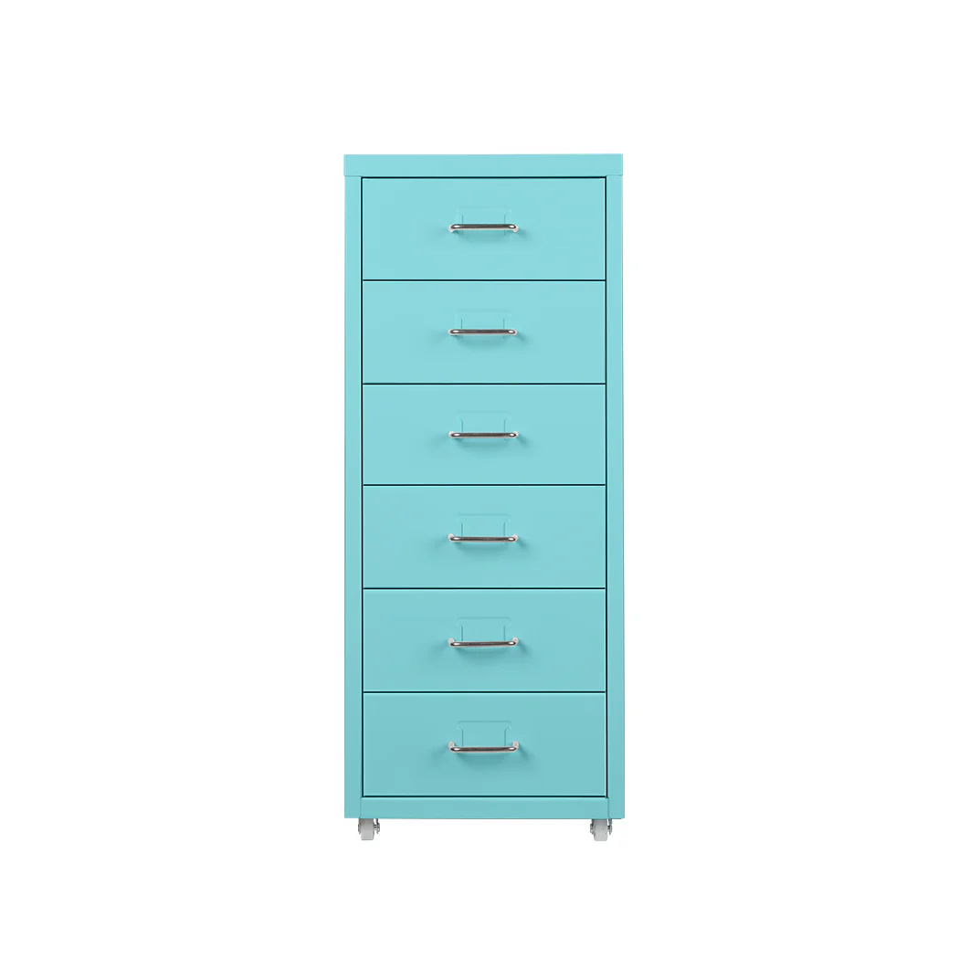 Levede 6 Drawer Office Cabinet Drawers Turquoise - Nurns