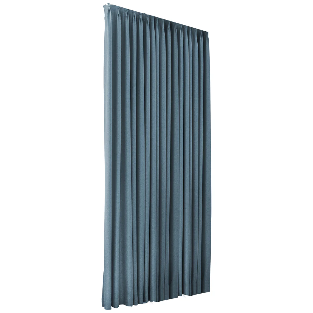 Set of 2 180x250 Blockout Curtains Chenille - Blue - Nurns