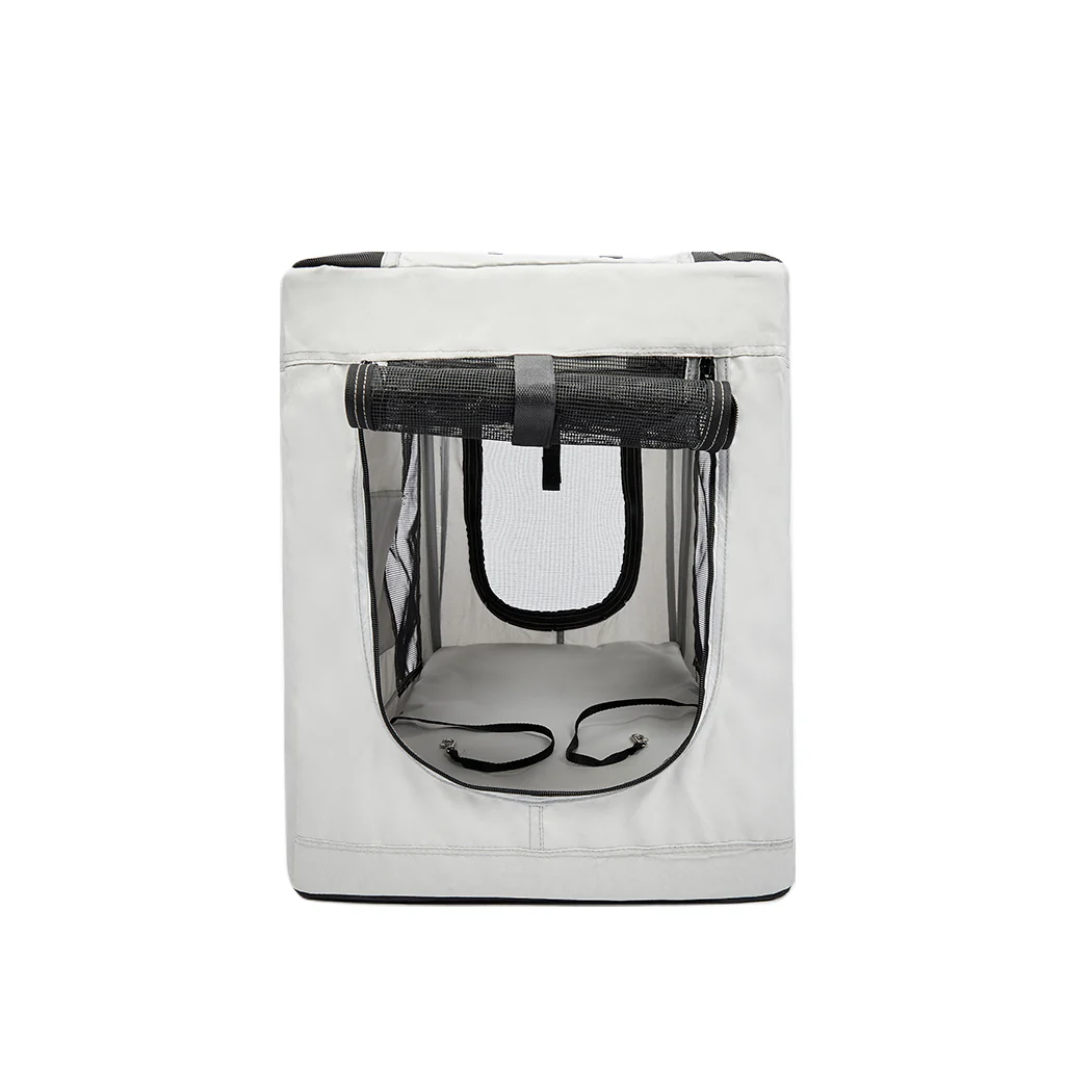 Pet Stroller Dog Cat Puppy Pram Travel Carrier 4 Wheels Pushchair Foldable Grey - Nurns