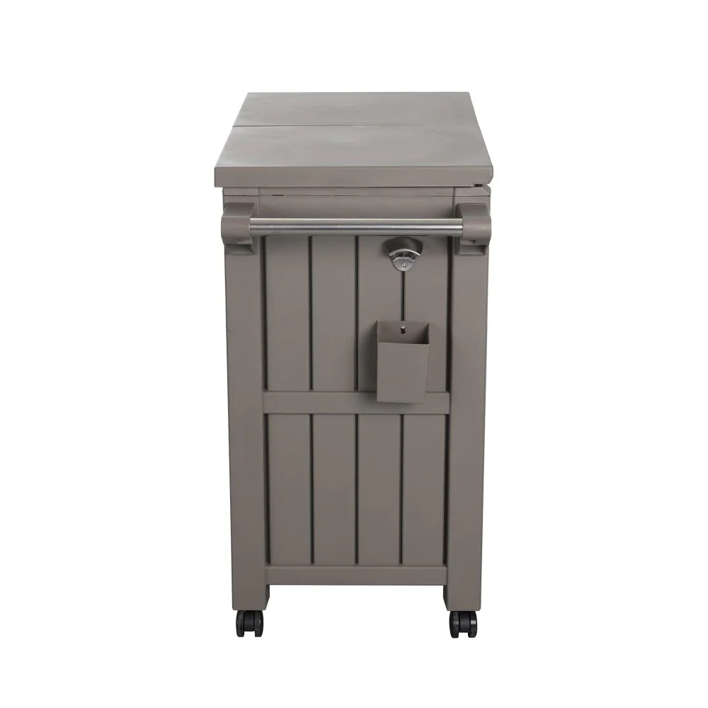 Kyle Garden Bar Serving Cart With Cooler - Taupe - Nurns