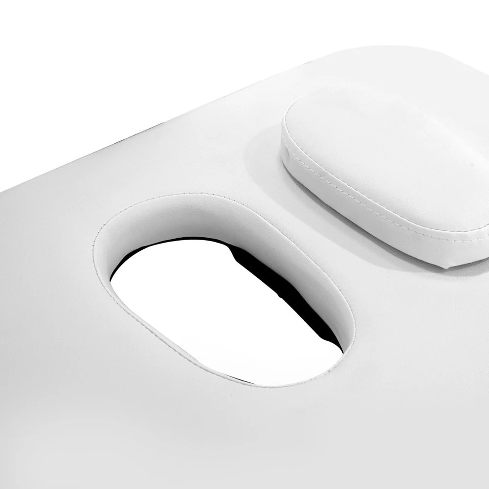 Massage Table 75cm 3 Fold Aluminium Beauty Bed Portable Therapy White - Nurns