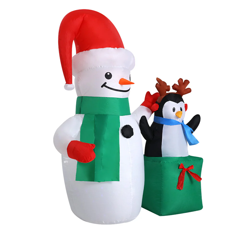 Snowman Christmas Inflatable Illuminated Xmas Decorations - 1.8M - Nurns