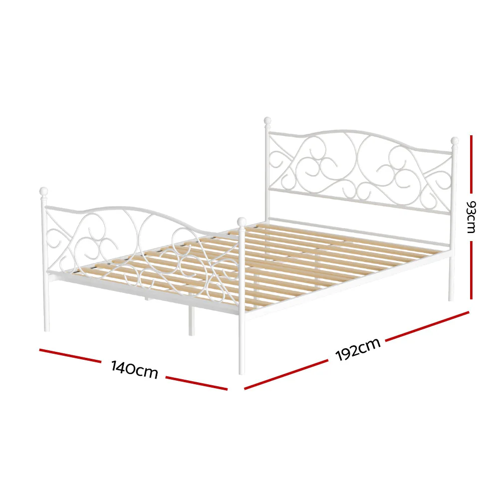 Euclase Bed & Mattress Package with 32cm Mattress - White Double - Nurns