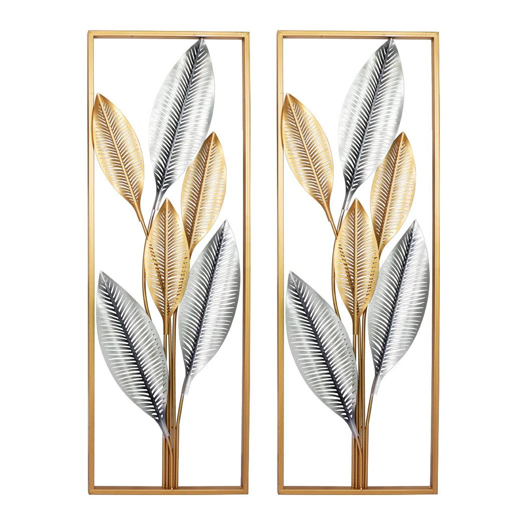 Large Metal Wall Art Hanging Leaf Tree of Life Home Decor Sculpture Garden Pair - Nurns