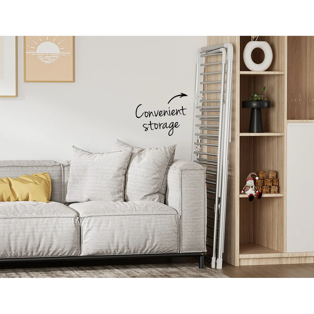 Electric Heated Towel Rail Rack 30 Bars Foldable Clothes Dry Warmer - Nurns