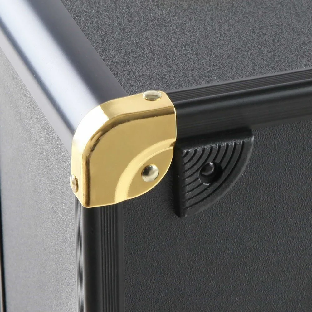 Portable Cosmetic Beauty Makeup Case - Black & Gold - Nurns