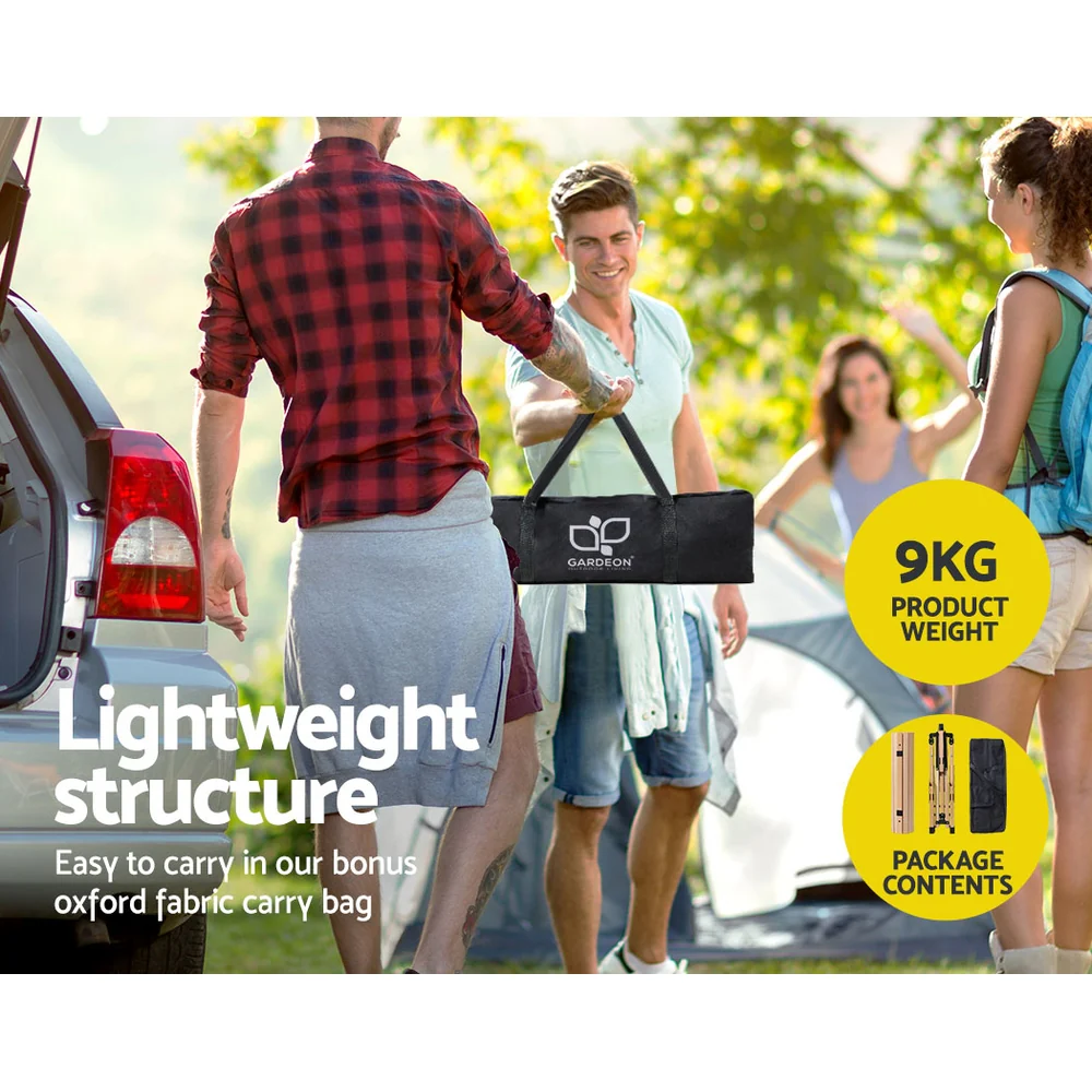 Outdoor Furniture Wooden Egg Roll Picnic Table Camping Desk 120CM - Nurns