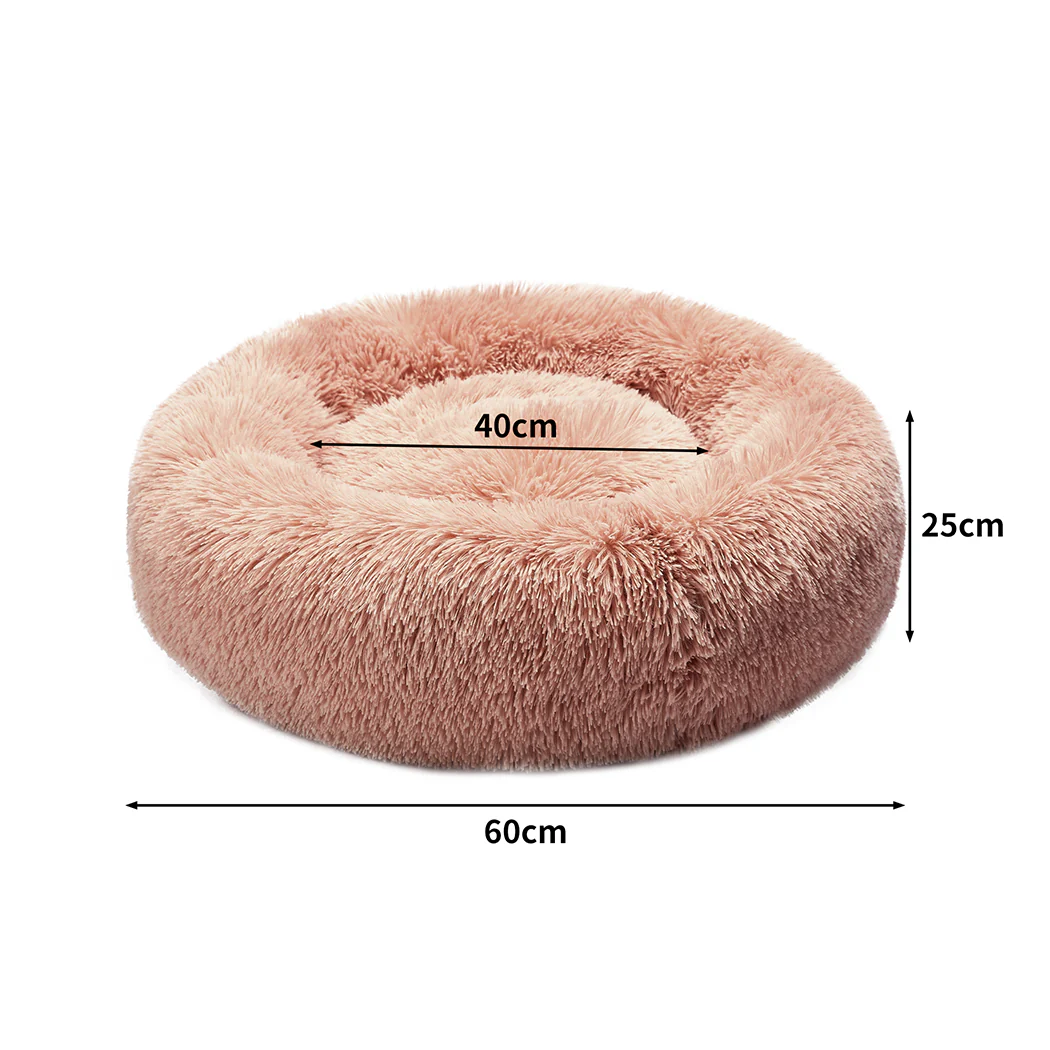 MEDIUM Dog Beds Pet Nest Calming Donut - Pink - Nurns