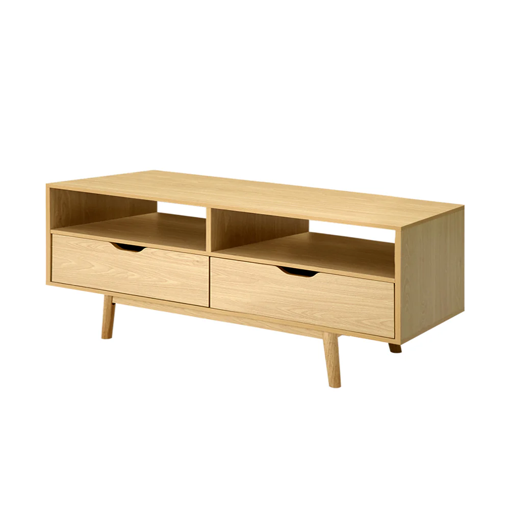 Vali 120cm TV Cabinet Entertainment Unit Stand Wooden Storage Scandinavian - Wood - Nurns