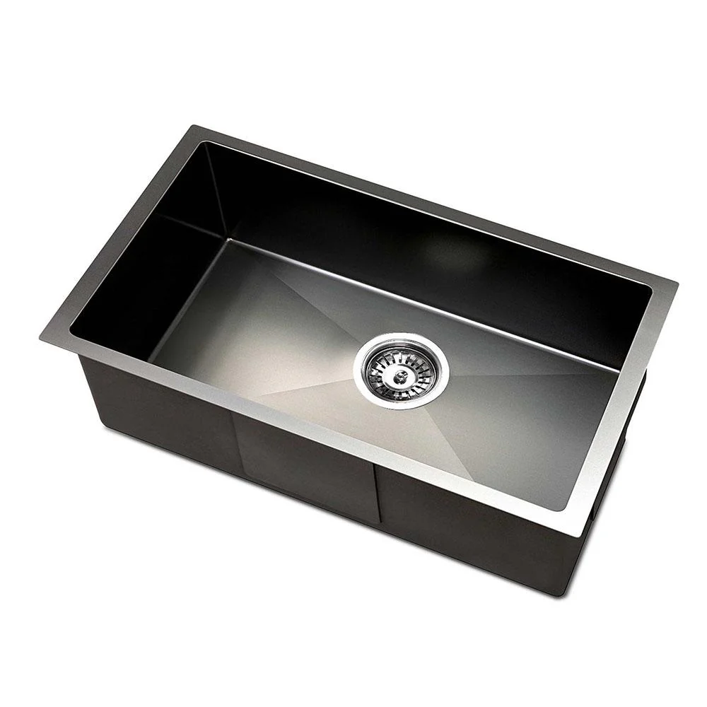 Cefito Kitchen Sink 45X30cm Stainless Steel Basin Single Bowl Black - Nurns