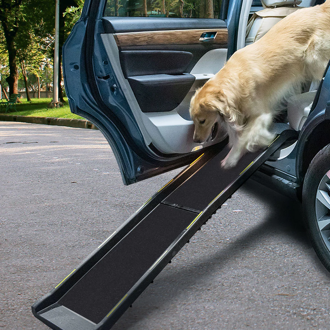 Pet Stairs Dog Ramp Ramps Foldable Ladder Steps Stair Portable Car Step Travel - Black - Nurns