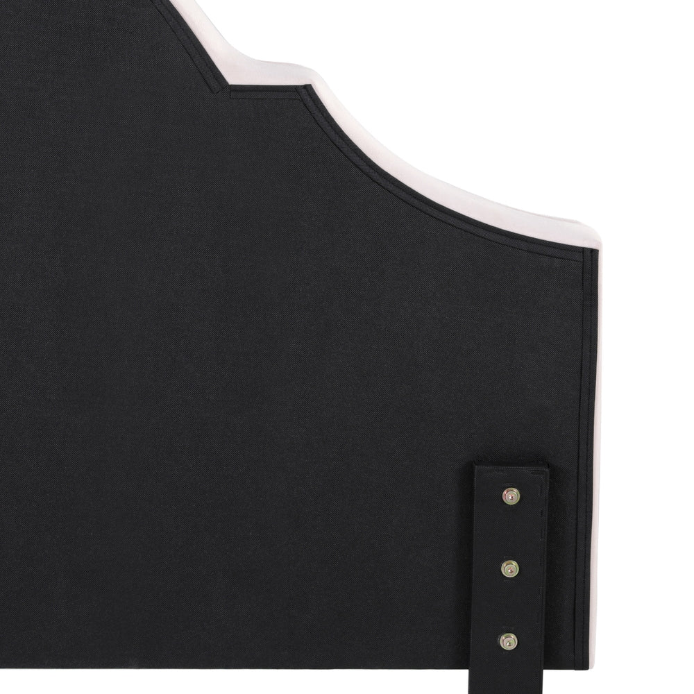 Bed Head Headboard Velvet - Beige Queen - Nurns