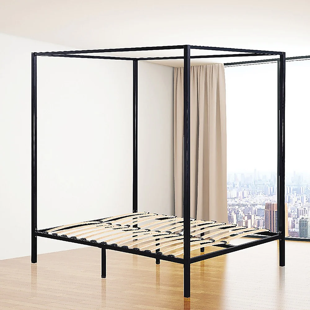 Lilian Four Poster Bed Frame - Black Double - Nurns