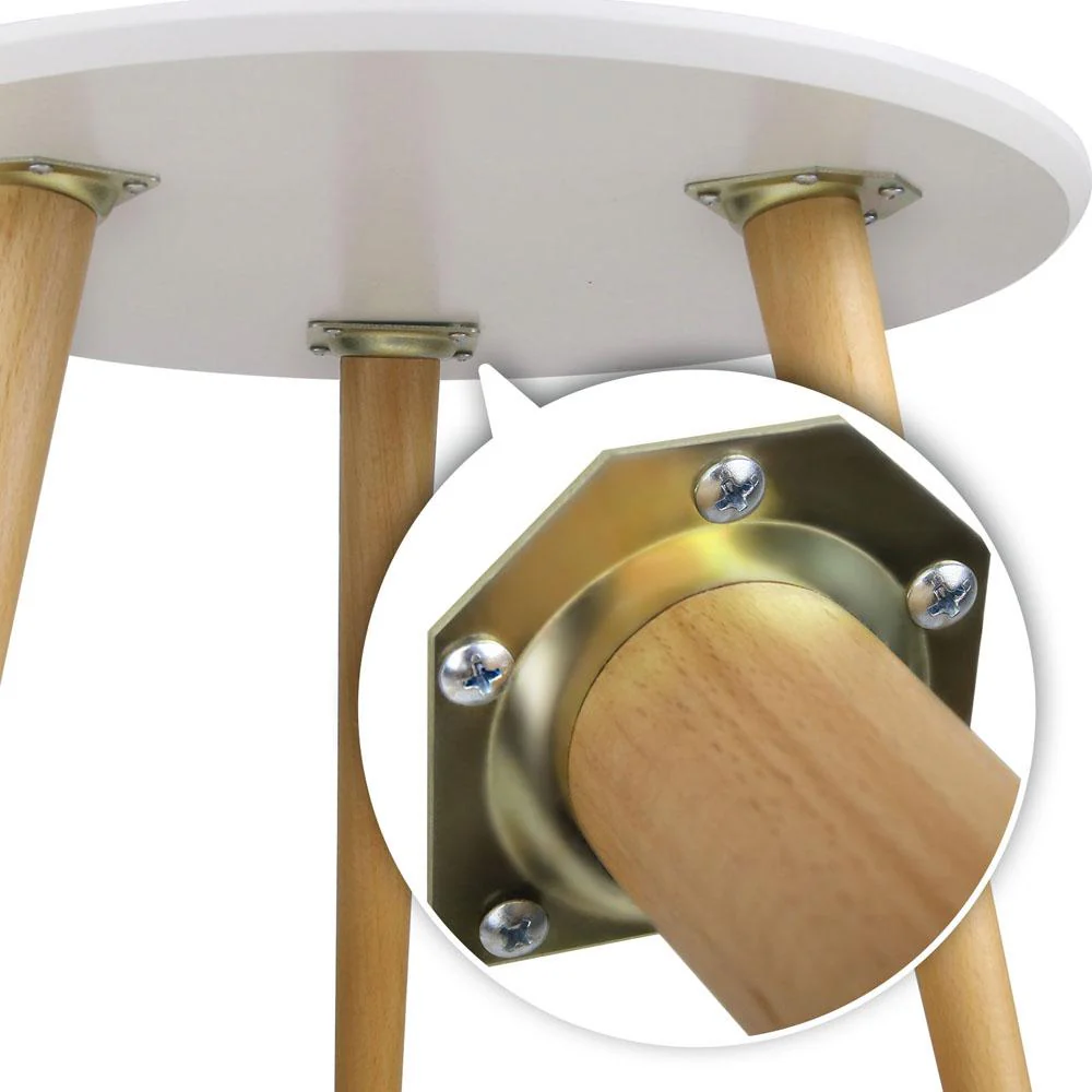 Coffee Table Round Side End Tables Bedside Furniture Wooden Scandinavian - Nurns