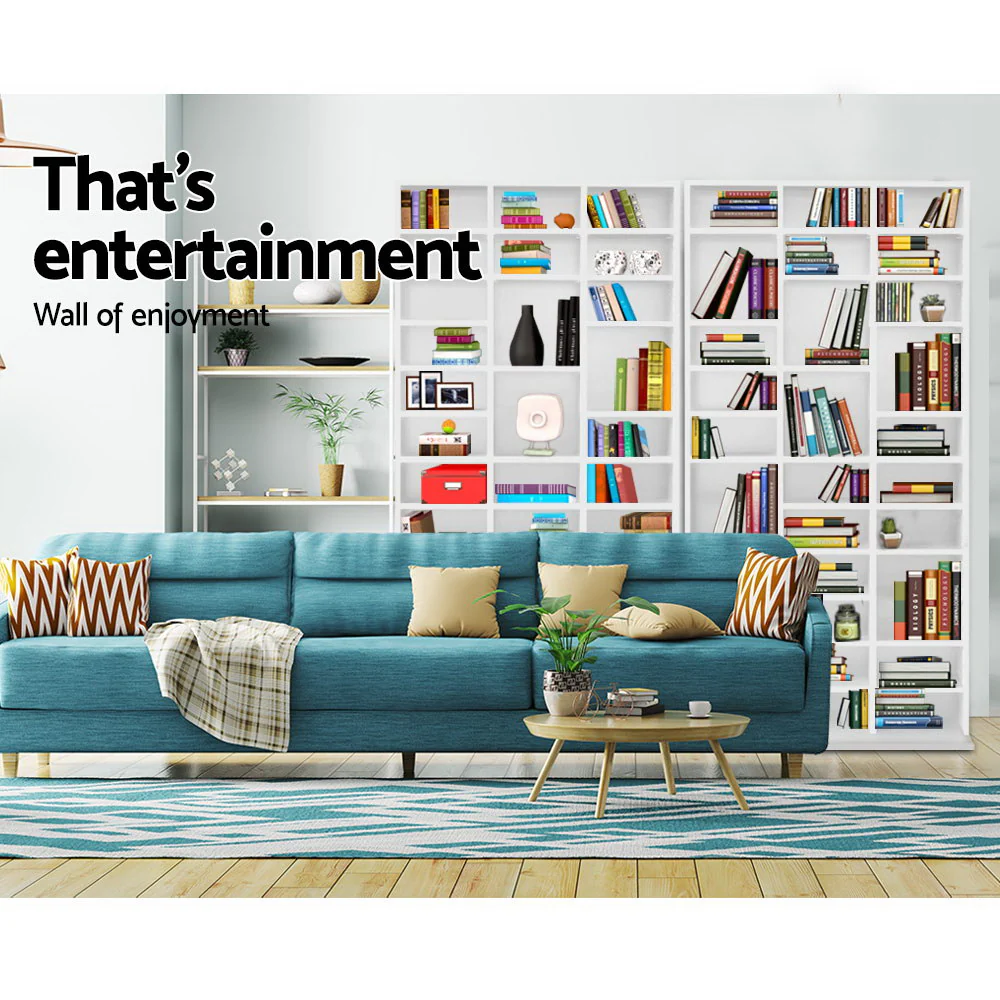 Artiss Bookshelf Cd Storage Rack - Bert White - Nurns