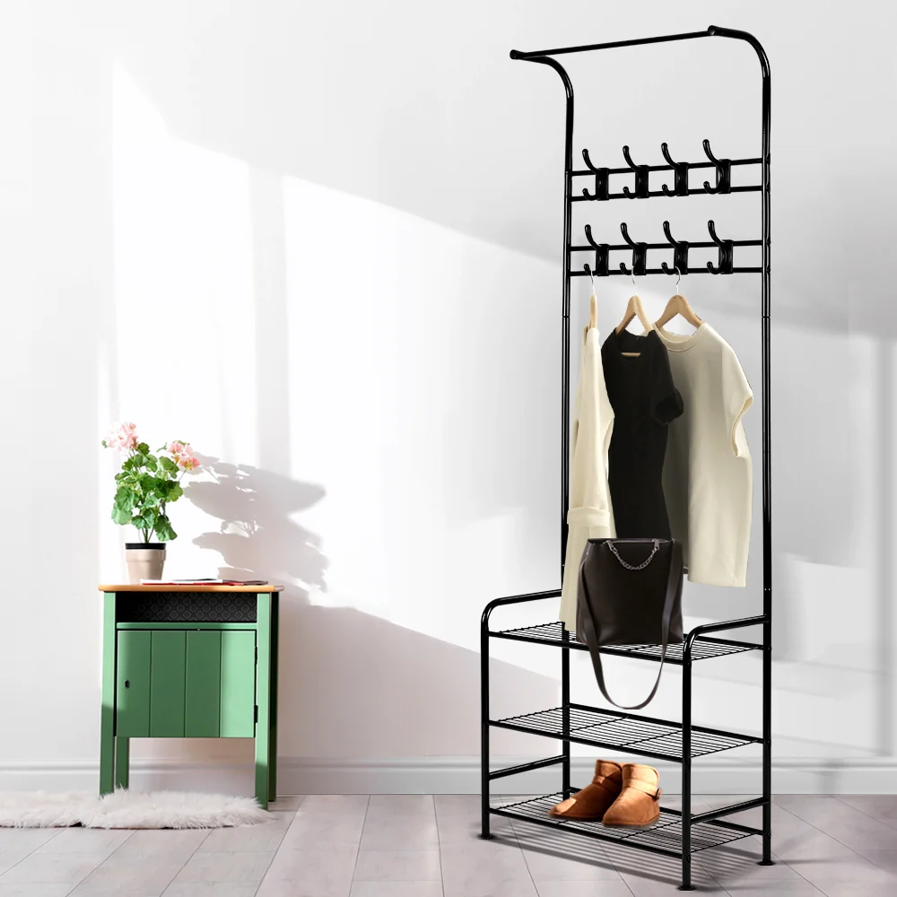 Clothes Rack Airer Coat Stand 179cm Hanger Rail Closet - Nurns