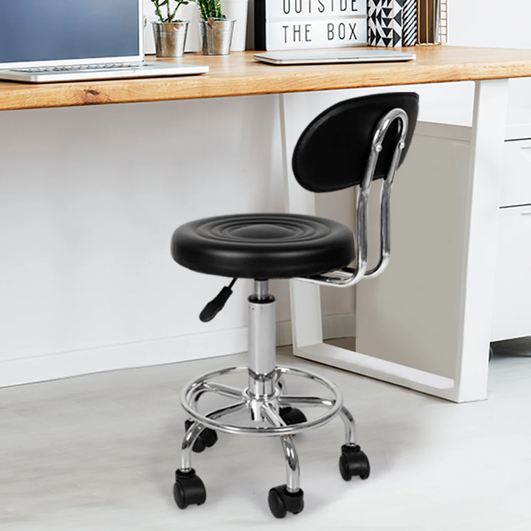 Salon Stool Swivel Bar Stools Chairs Barber Hydraulic Lift Hairdressing - Black - Nurns
