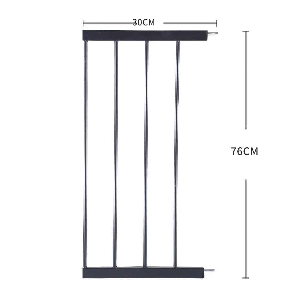 Baby Kids Safety Security Gate Stair Barrier Doors Extension Panels 30cm Black - Nurns