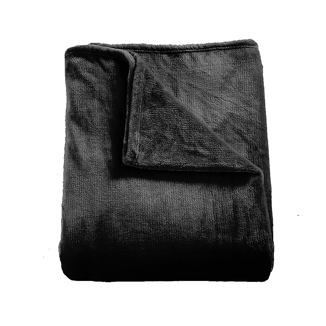 Waylon Throw Ultra-Soft Blanket 320gsm 220x240cm Warm - Black - Nurns