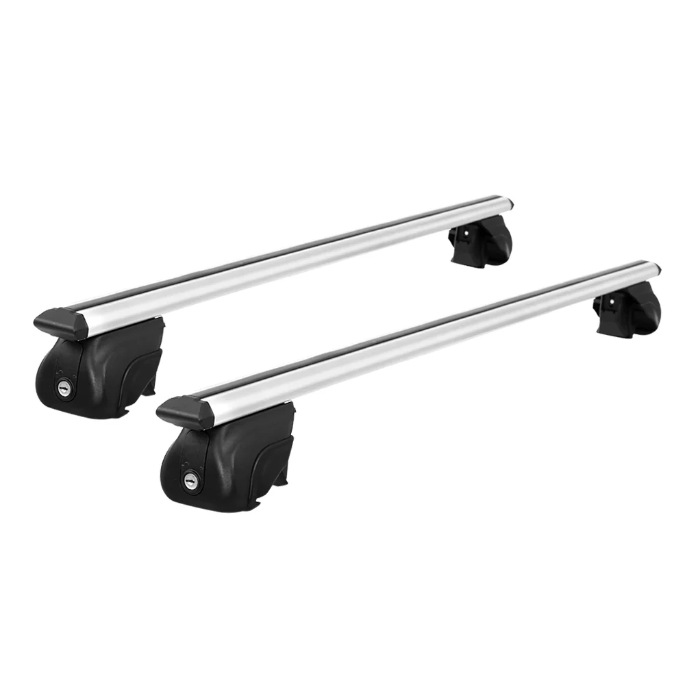 Universal Car Roof Rack Aluminium Cross Bars Adjustable 126cm Silver Upgraded - Nurns