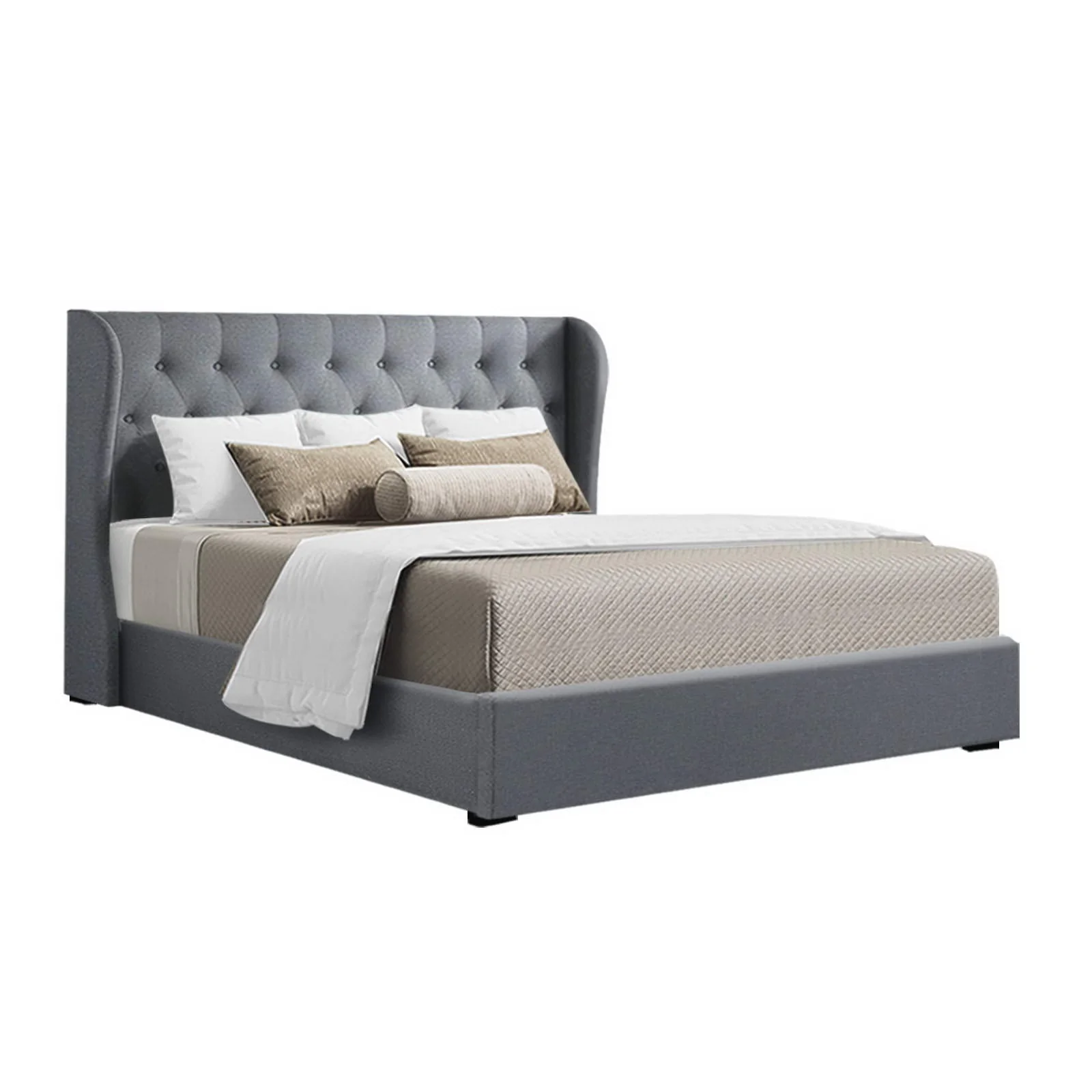 Onyx Bed & Mattress Package - Grey Queen - Nurns