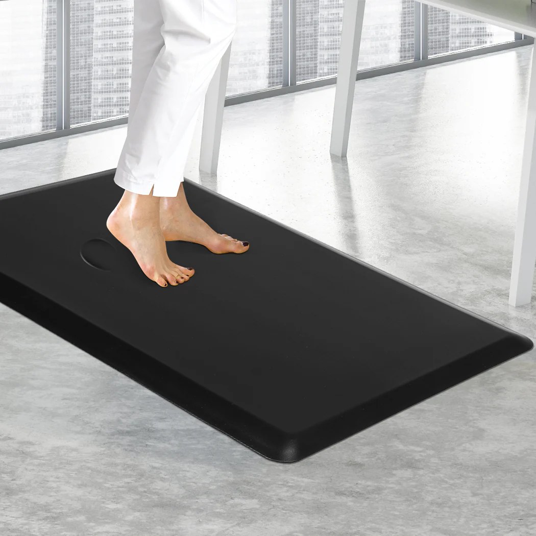 Hassan 50x80 Anti-Fatigue Standing Mat Desk Rug Kitchen Home Office Foam - Black - Nurns