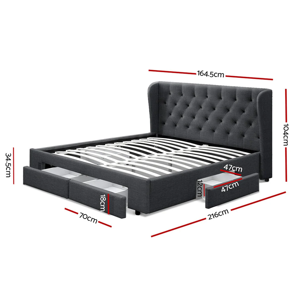Agate Bed & Mattress Package - Charcoal Queen - Nurns