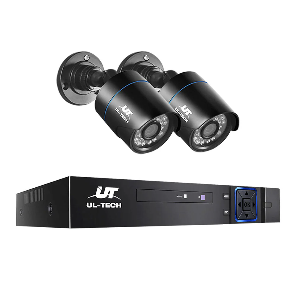 CCTV Security System 4CH DVR 2 Cameras 1080p - Nurns