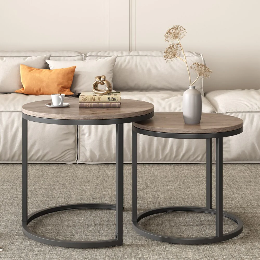 Iram Coffee Table Stack-Style Nesting - Wood - Nurns