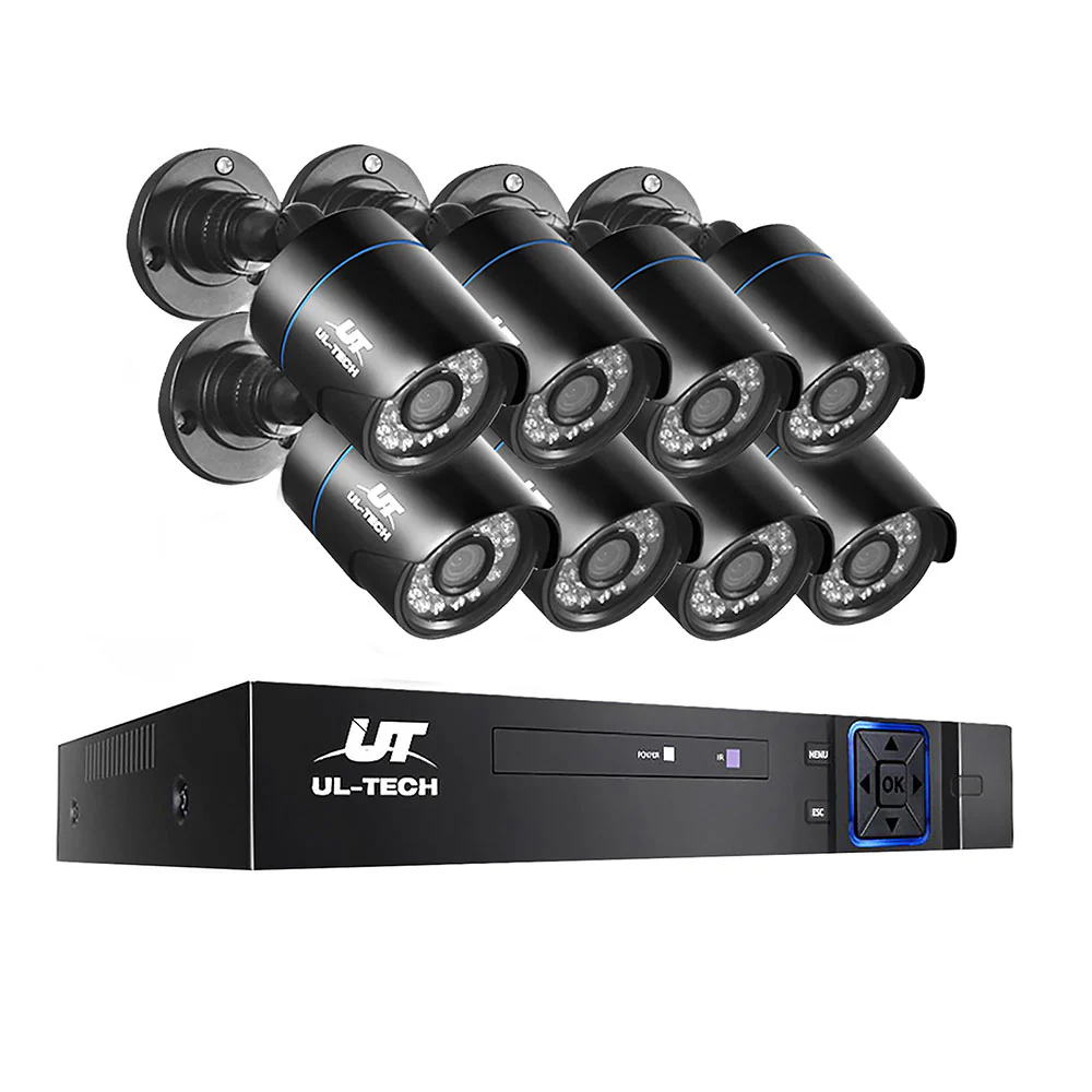 CCTV Security System 8CH DVR 8 Cameras 1080p - Nurns