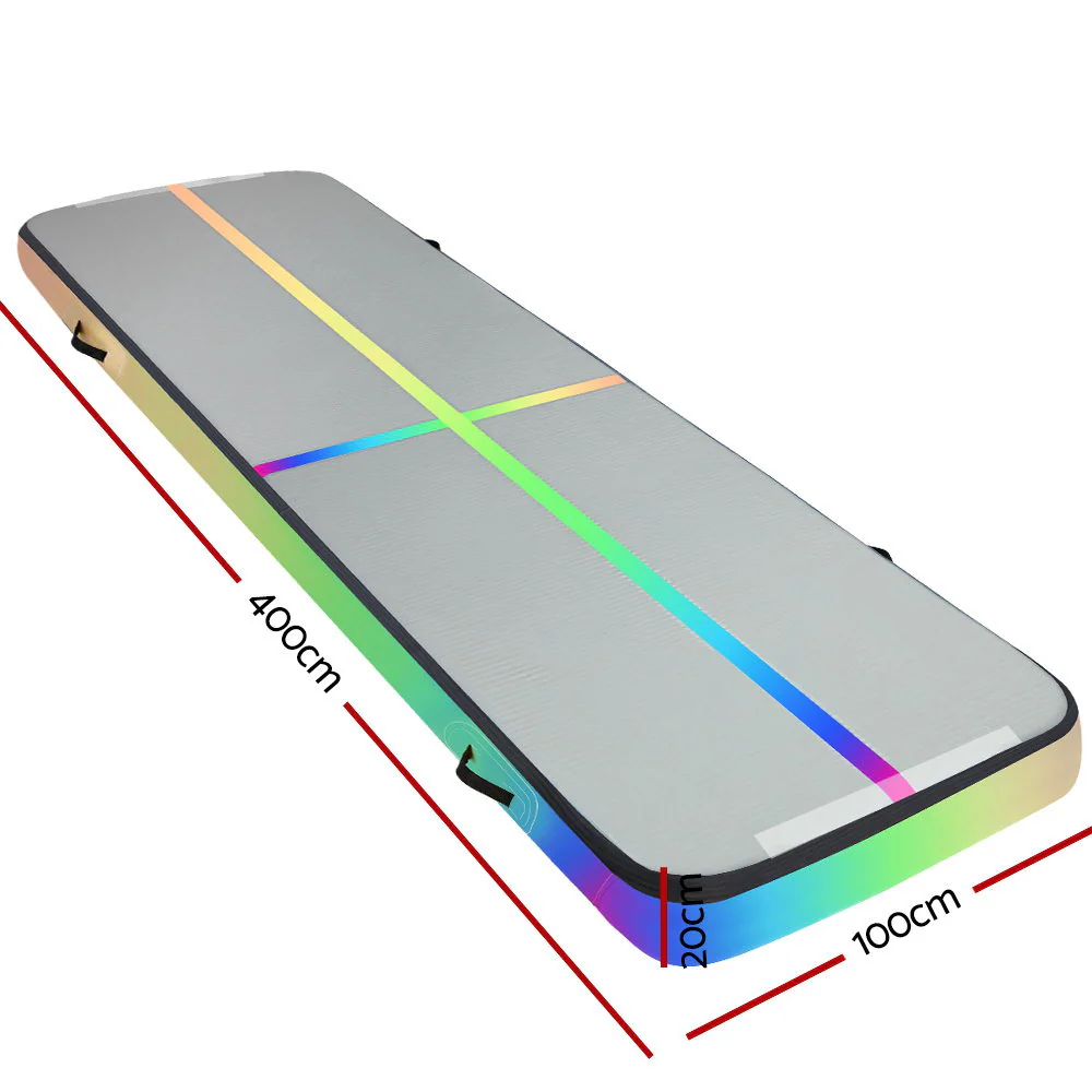 Everfit 4X1X0.2M Air Track Inflatable Tumbling Mat Gymnastics Yoga Mat - Nurns