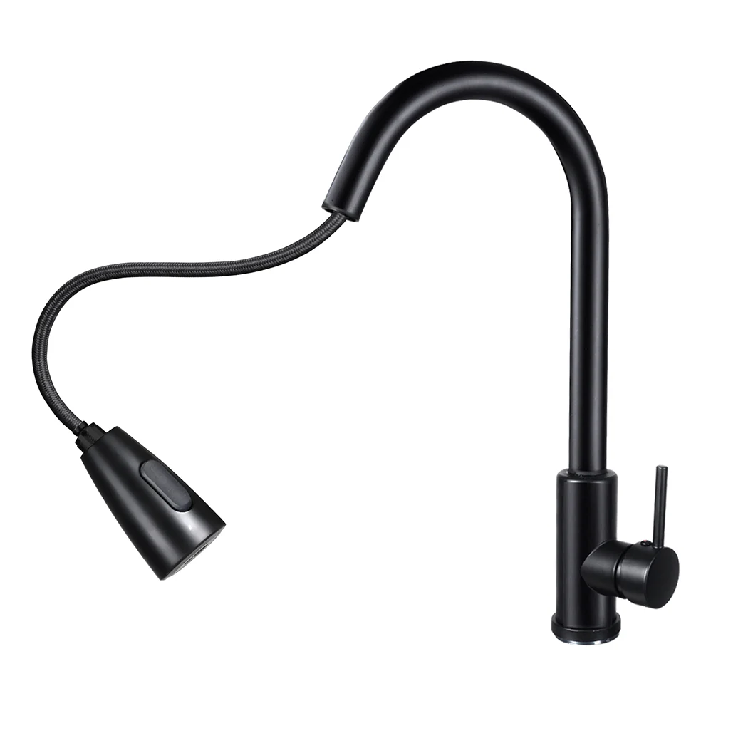 Kitchen Faucet Extender Tap Pull Out Brass Mixer Taps Sink Vanity Swivel Wels Black - Nurns
