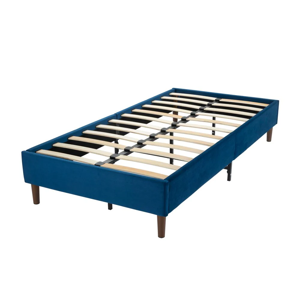 Maya Velvet Bed Frame - Blue Queen - Nurns