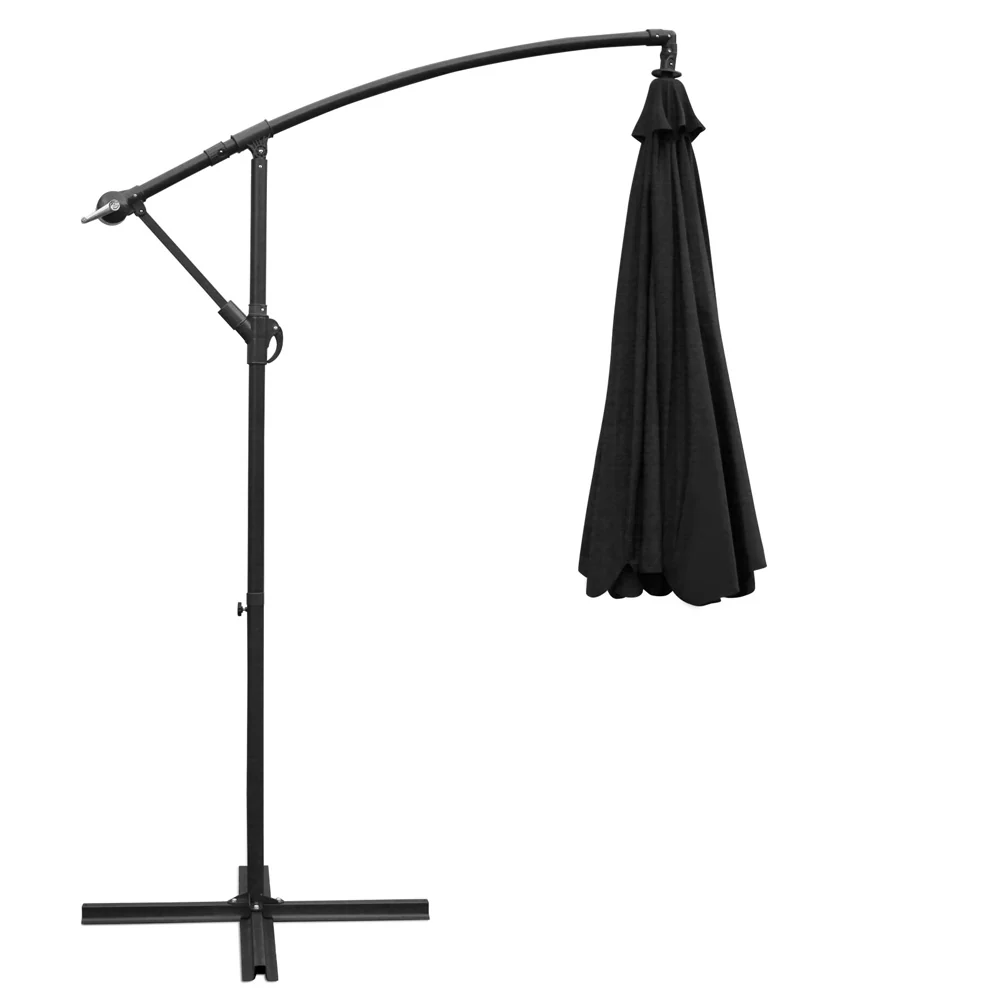 Instahut 3m Outdoor Umbrella Cantilever Beach Garden Patio Black - Nurns