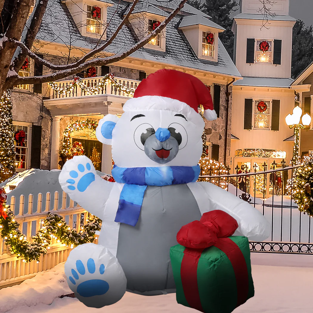 Polar Bear Christmas Inflatable Xmas Decorations - 1.2M - Nurns