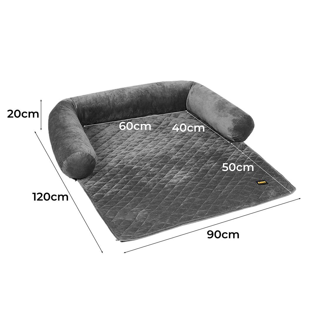 Kids Pet Protector Sofa Cover Dog Cat Waterproof Couch Cushion Slipcover - Grey XL - Nurns