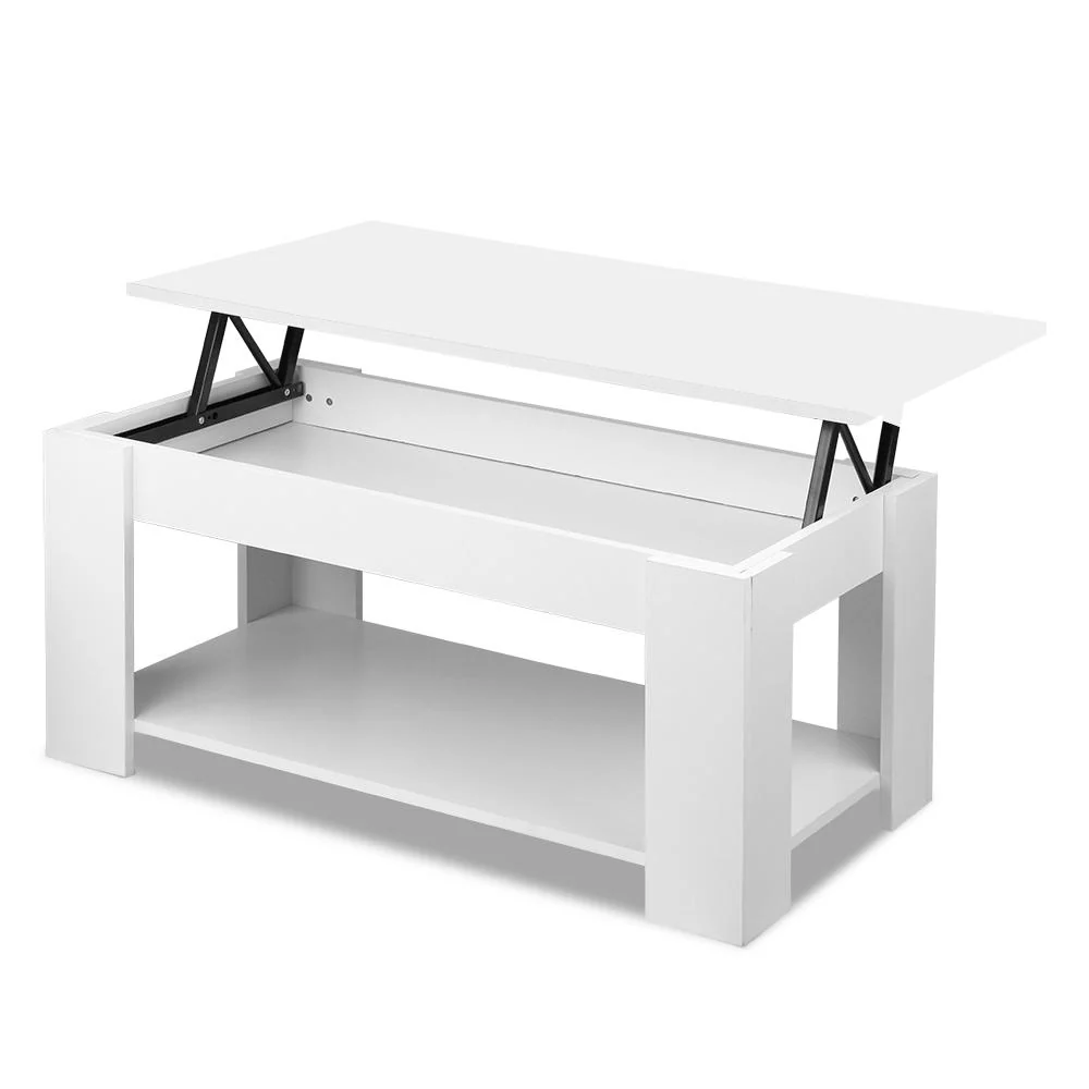 Lift Up Top Mechanical Coffee Table - White - Nurns