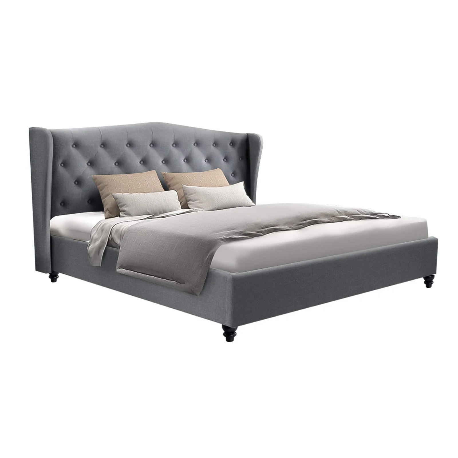 Bryxton Bed Frame Fabric - Grey King - Nurns