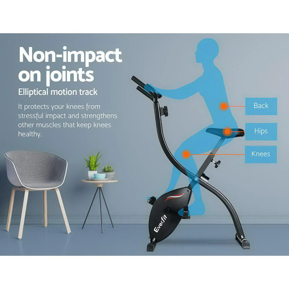 Everfit Folding Exercise Bike Magnetic X-Bike Bicycle Indoor Cycling Cardio - Nurns
