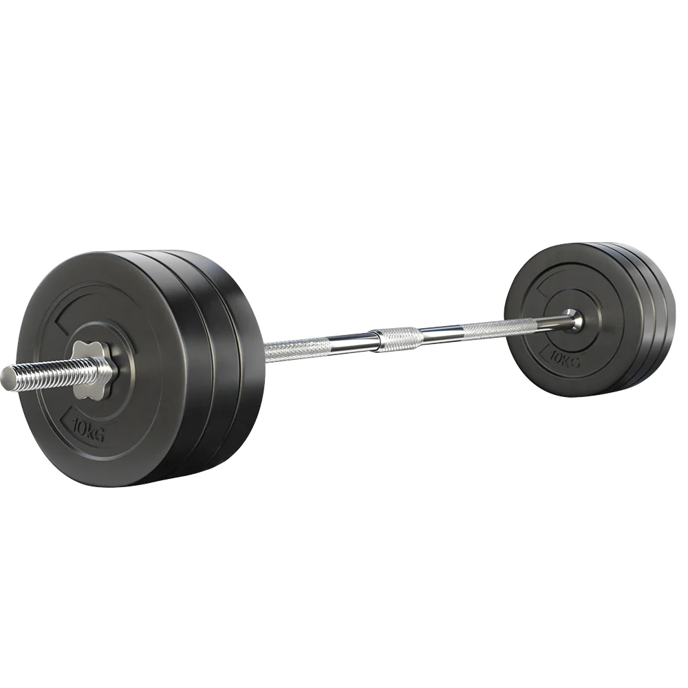 Everfit 68kg Barbell Set Weight Plates Bar Lifting Bench 168cm - Nurns
