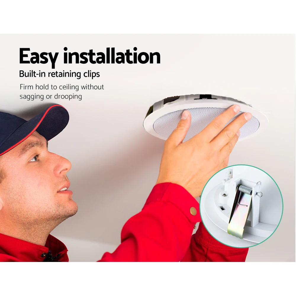 Set of 4 6-Inch Ceiling Speakers In Wall Speaker Home Audio Stereos Tweeter - Nurns